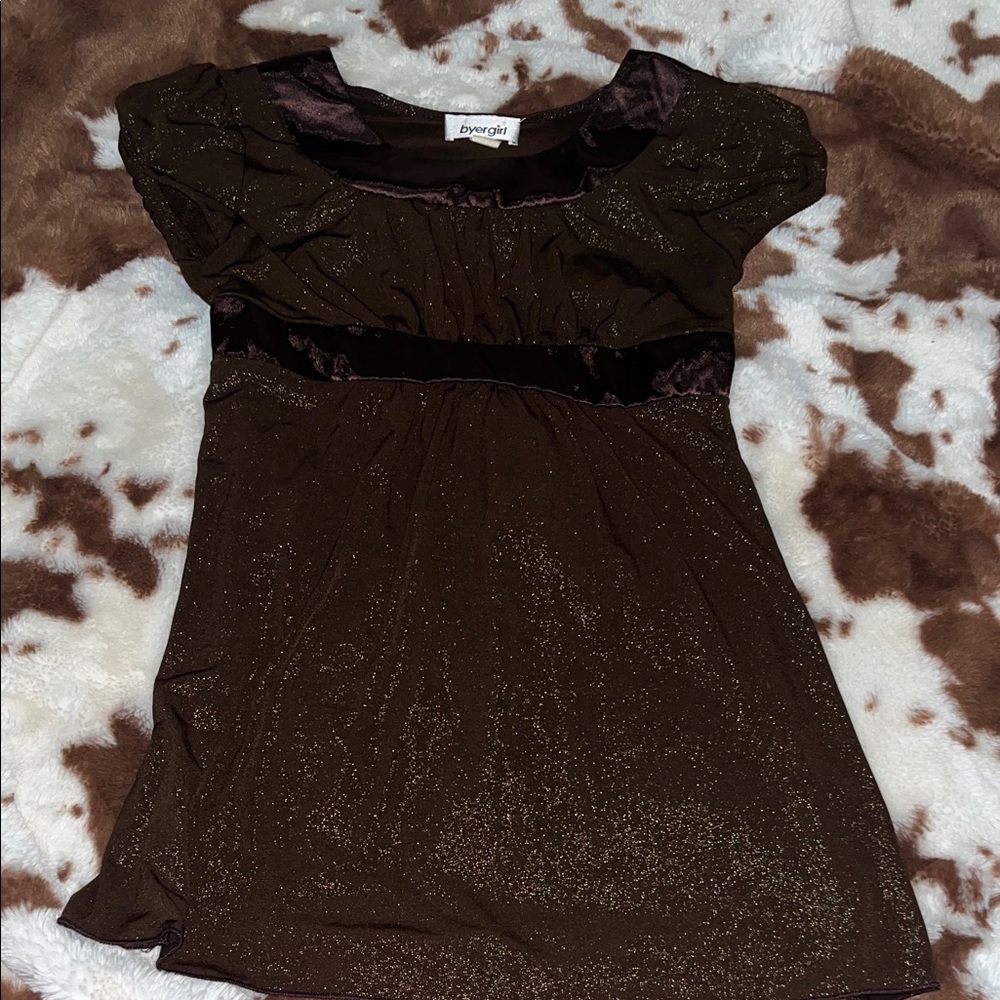Brown Sparkle Kids Casual Dress